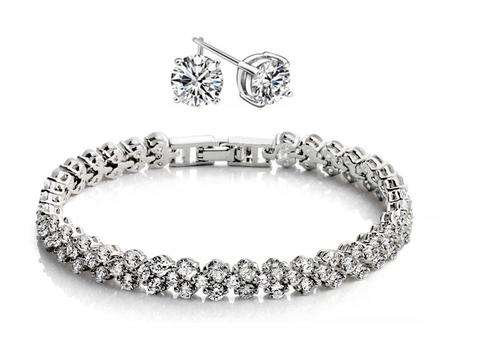 genuine AAA Rome zircon bracelet female fashion jewelry bracelet and 925  earrings