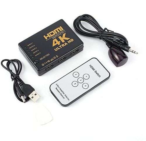 5-Port HDMI Switch with IR Remote Controller (5-in 1-out)