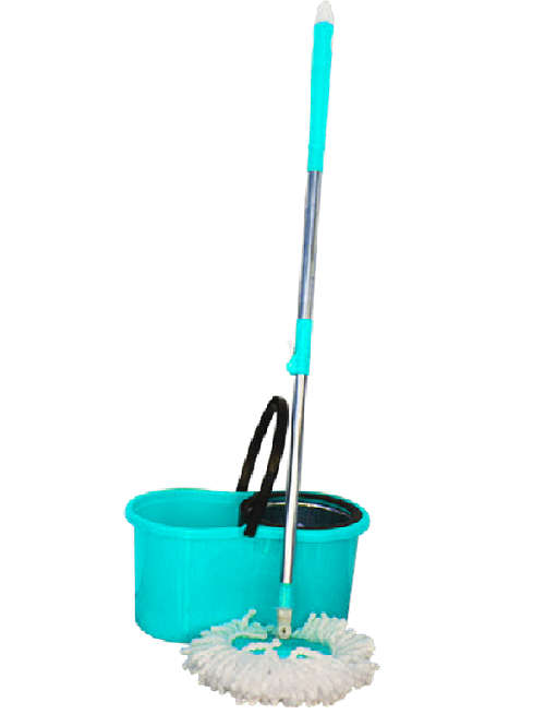 Magic Mop with 2 Micro-fibre Mop Heads - Blue & Grey (READ THE DESCRIPTION)