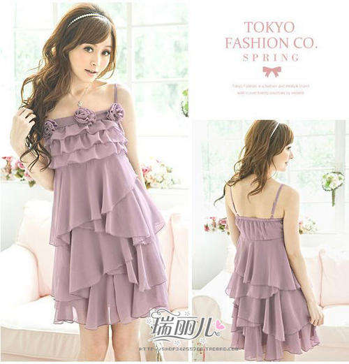 Chiffon Cake dress, Violet