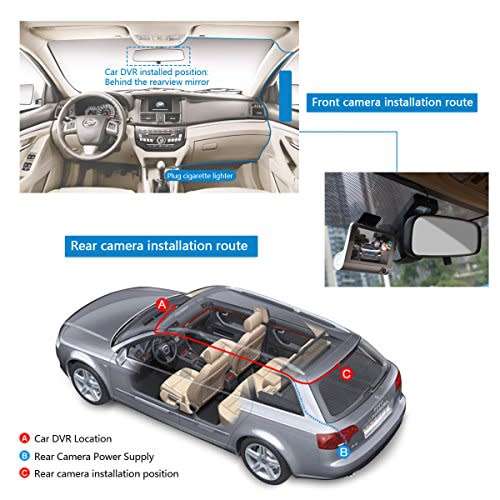 Dash Cam Three-way Video Recorder Rearview Camera G-sensor