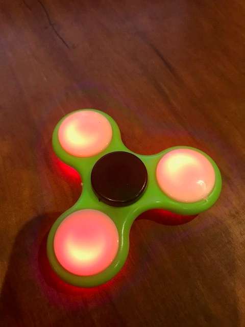 Hand Spinner Toy With LED to Reduce Stress gain Focus and Kills Boredom - Green Color