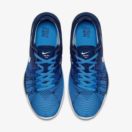 Original Women's Nike Free TR 6 Print Training Shoe Blue Glow/ White 833424 400 Size UK 4 (SA 4)