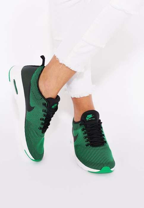 Original Women's NIKE AIR MAX THEA KJCRD Black/ Spring Leaf 718646 005 Size UK 5 (SA 5)