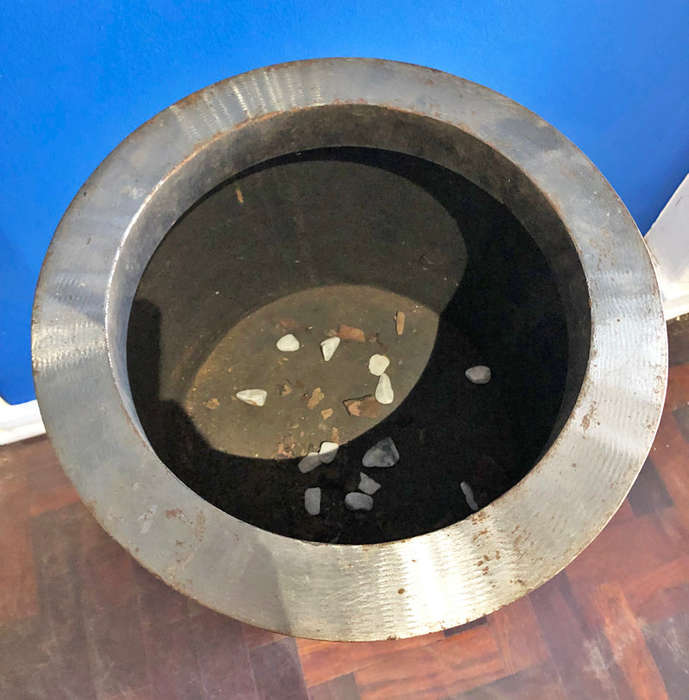 BRUSHED STAINLESS STEEL TAPERED Round Cone PLANTER (90 cm) - Almost a Meter