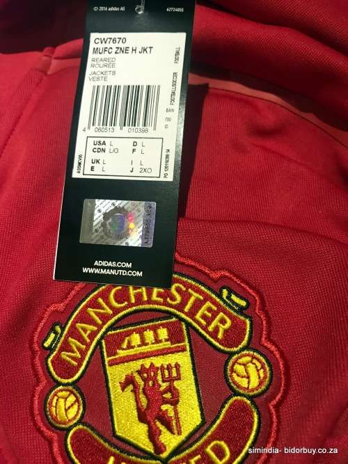 Original Men's adidas Manchester United Official Licensed Product Z.N.E. Jacket Size Large