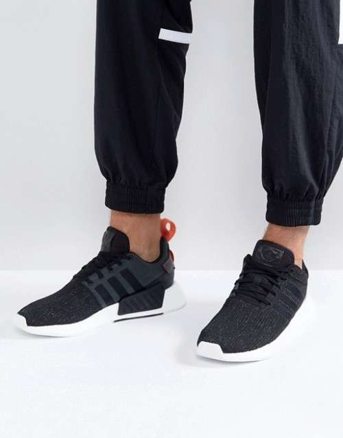 Original Mens adidas NMD_R2 Core Black/Future Harvest CG3384 Size UK 9 (SA 9)