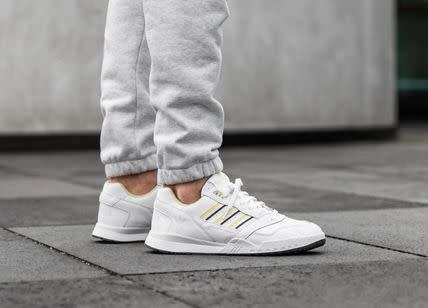 Original Mens adidas A.R Trainers White/Yellow BD7840 Size UK 9 (SA 9)