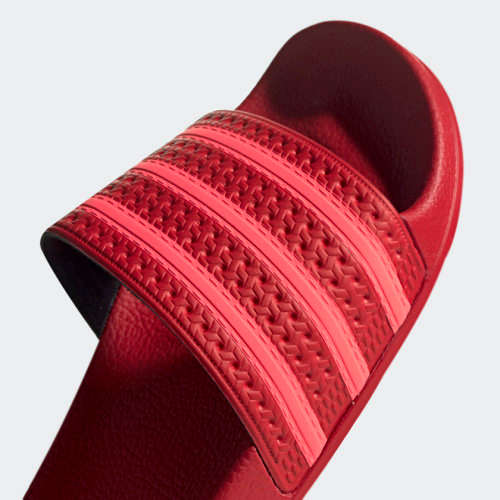 Original Women's adidas ADILETTE SLIDES Scarlet/ Flash Red EE6185 Size UK 4 (SA 4)