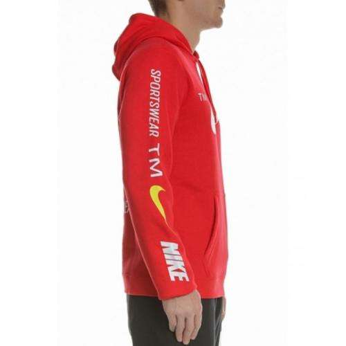Original Mens Nike Sportswear Club Pullover Warm Hoodie Red CQ4884 657 Size Extra Large