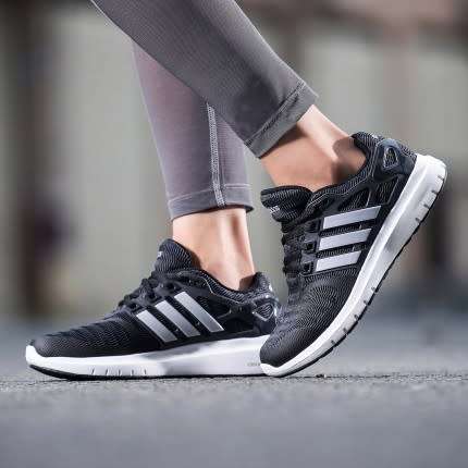 Original Women's adidas ENERGY CLOUD V Running Core Black/ Matte Silver B44846 Size UK 7 (SA 7)