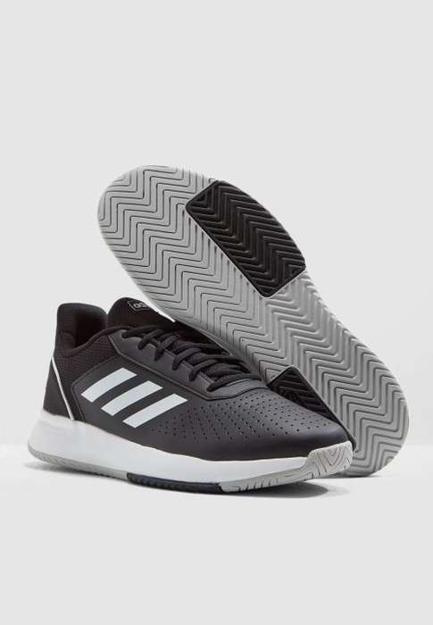 Original Mens adidas COURTSMASH Core Black/ Grey Two F36717 Size UK 8 (SA 8)
