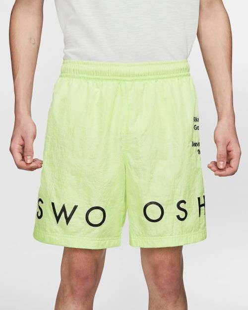 Nike Men's Sportswear Swoosh Woven Shorts Barely Volt White Black CJ4904 701 Size XXL
