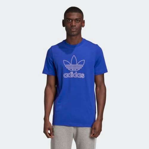 adidas Men's TREFOIL Outline TEE Royal Blue EX4484 Size XL