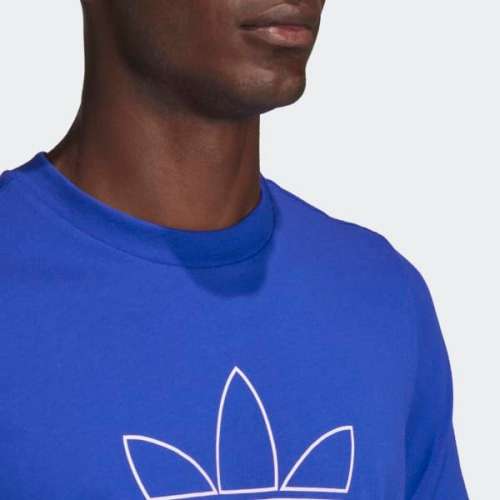 adidas Men's TREFOIL Outline TEE Royal Blue EX4484 Size XL
