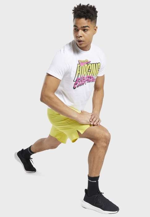 Reebok Men's CrossFit® 90s Cali Graphic Tee White FS7649 Size Large
