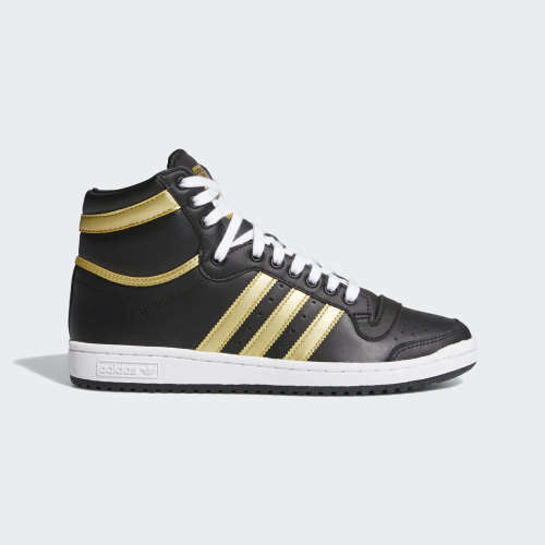 adidas Men's TOP TEN HI Core Black/ Gold Metal/ White FV4231 Size UK 9 (SA 9)