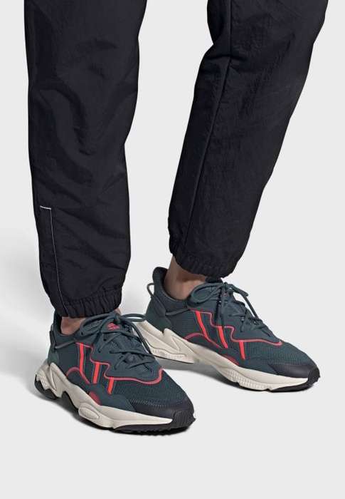 adidas Men's OZWEEGO Legacy Blue/ Signal Pink/ Chalk White FV9662 Size UK 11.5 (SA 11.5)