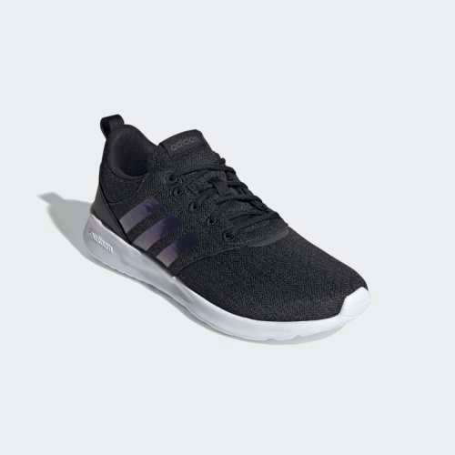 adidas Women`s QT RACER 2.0 Core Black/ Iridescent/ Grey Six FY8309 Size UK 4 (SA 4)