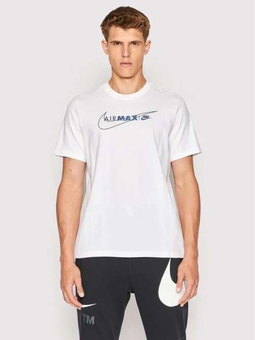 NIKE Men`s Air Max Tee Short Sleeve Shirt White DJ5070 100 Size Medium