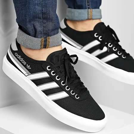 adidas UNISEX DELPALA Collegiate Black/ White/ Grey FW4240 Size UK 5 (SA 5)