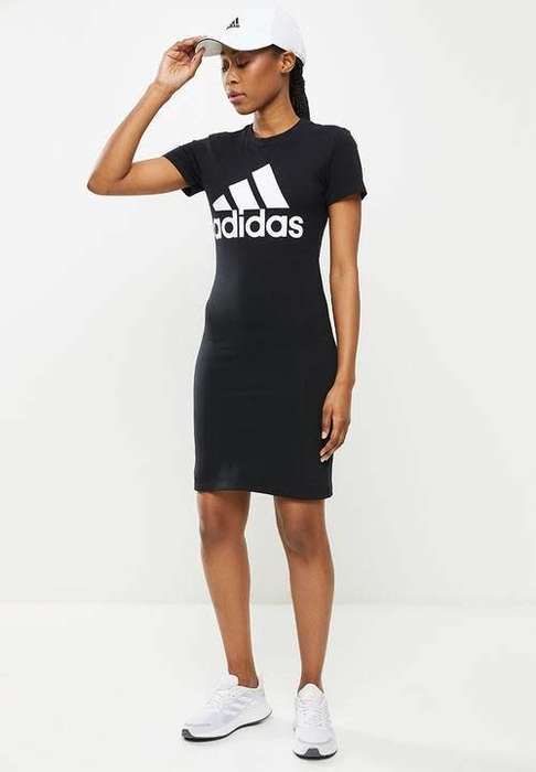 adidas Women`s BL SJ Logo Dress Black EX5068 Size Medium