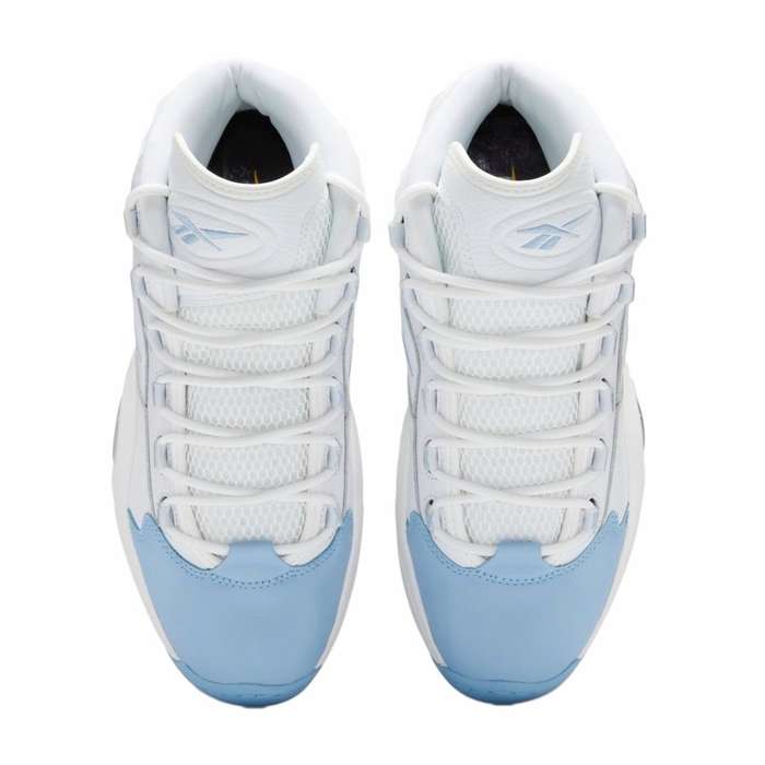 Reebok Men`s QUESTION MID DENVER NUGGETS WHITE/ FLUID BLUE-TOXIC YELLOW GW8854 Size UK 11 (SA 11)