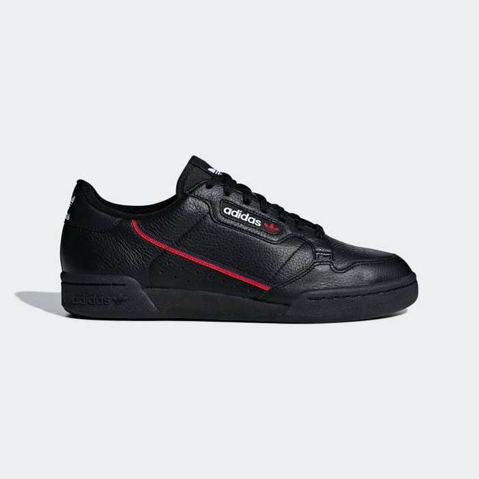 adidas Men`s CONTINENTAL 80 Core Black / Scarlet G27707 Size UK 9 (SA 9)