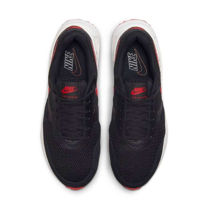 Nike Men`s AIR MAX SYSTM Black/ University Red- White DM9537 005 Size UK 10 (SA 10)