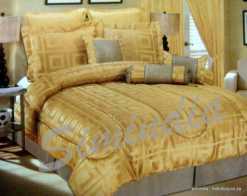 KING size Bedspread Superior Luxurious 11 piece heavy comforter set - GOLD COLOUR