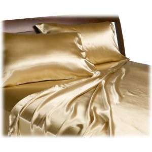 SEXY HOT GOLD SATIN SHEET QUEEN SIZE SET  BY SCENT-SATION.
