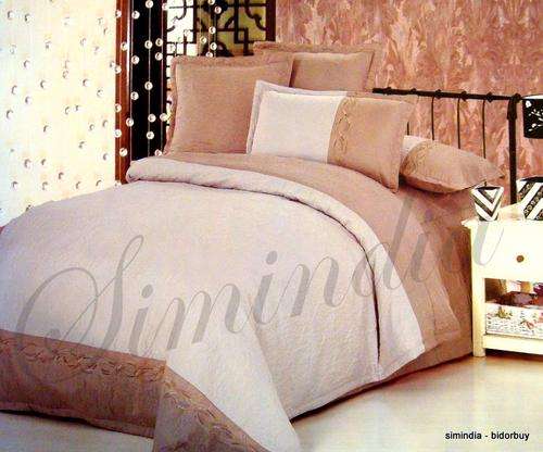 Elegant queen 6 imported Embroidered Polycotton embossed bed spead and Duvet Set