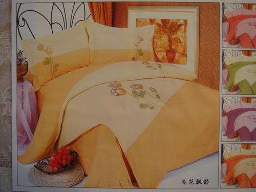 EMBROIDRED COTTON 6 PIECE QUEEN SIZE AND DUVET COVER SET