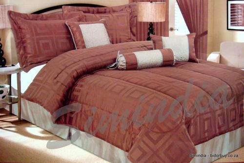 Queen size Bedspread Superior Luxurious 11 piece heavy comforter set - DARK BROWN
