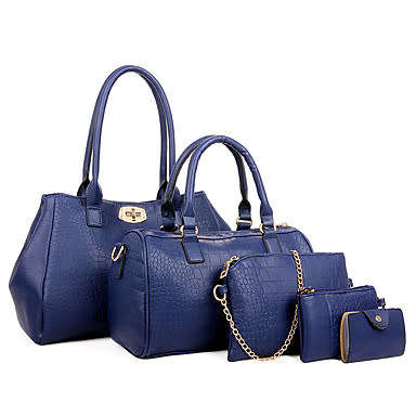 *BARGAIN + LOCAL* [Wine/Red] Women Shoulder ST Bag Tote Bag Set of 5