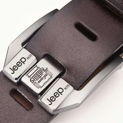 JEEP  Leather For Men High Quality BROWN Buckle Jeans Belt 125CM