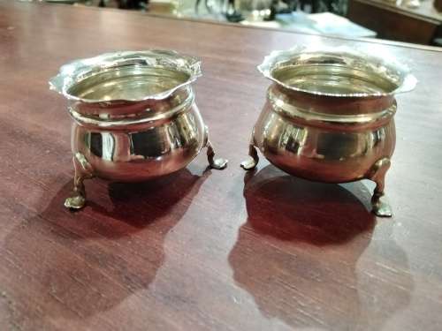 PAIR STERLING SILVER SALTS B'HAM 1916