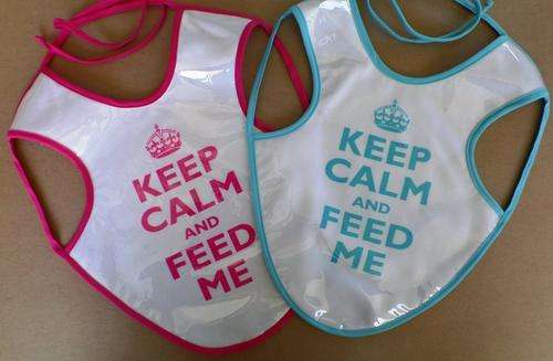 'KEEP CALM & FEED ME' Limited Edition Bibs Pink / Blue *FREE SHIPPING*