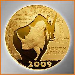 Limited Edition 2009 Natura Series.. The White Rhino..24 Carat Solid Gold ..