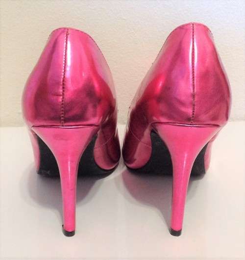 Ladies Satin Pink Pointed Heels Shoes Size 6