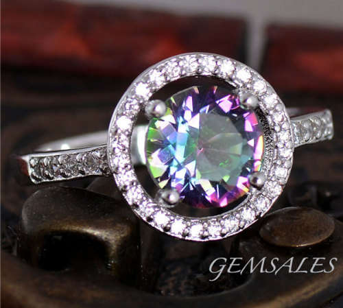 Stunning Mystic Topaz Ring ~ S925  ~ SIZE 8 3/4 - R