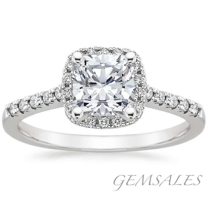 2.0ct  Simulated Diamond CZ Halo Setting  #18KGP#  SIZE  7.5