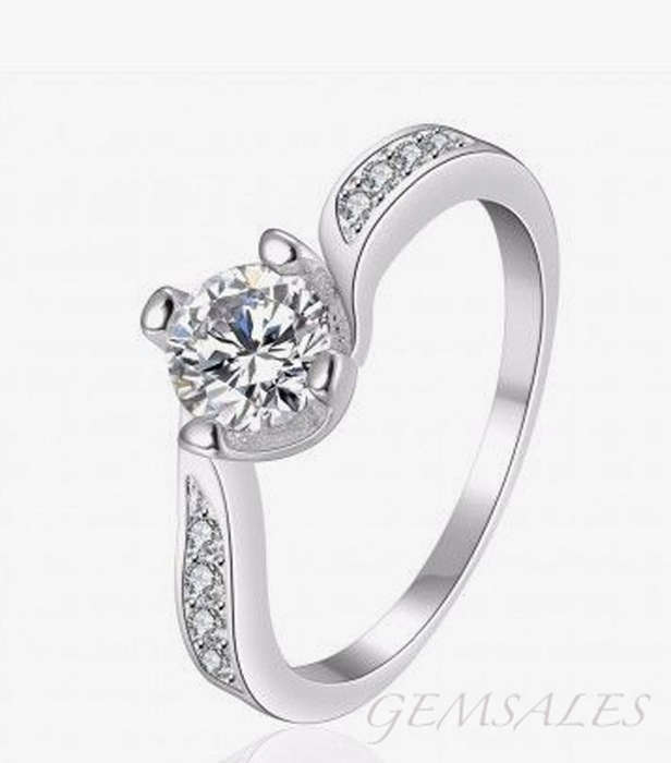 ELEGANT .75ct  SIM DIAMOND CZ IN TWIST SETTING WITH INLAY  #S925#    SIZE   8  - Q - 57mm