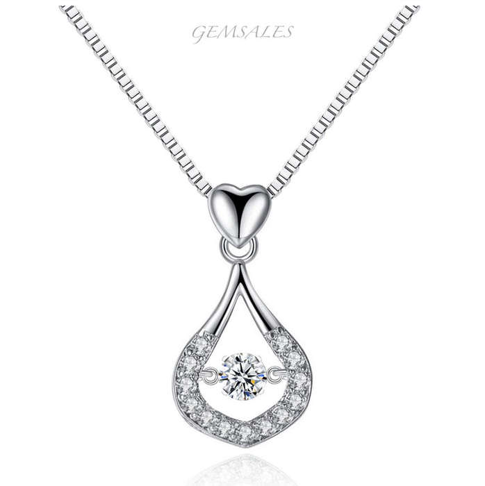 STUNNING TEARDROP DESIGN IN PAVE SETTING PENDANT NECKLACE  *CHAIN 45cm + EXTENSION 5cm*