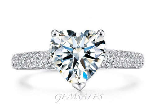 3.0ct Sim Diamond CZ Heart Micro Inlay *18KGP*   SIZE   8