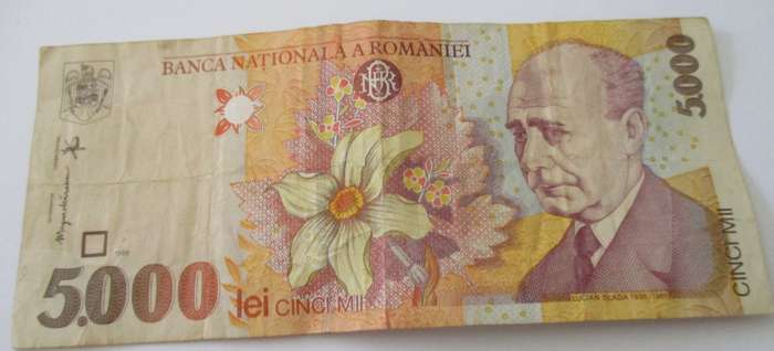 5.000 lei Romanian banknote from 1998