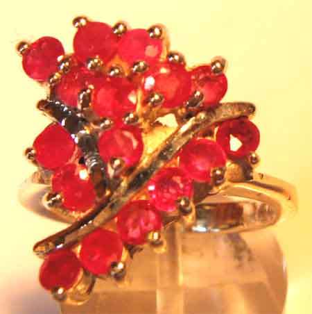 Stunning Genuine Rubies in Solid Silver Ring.
