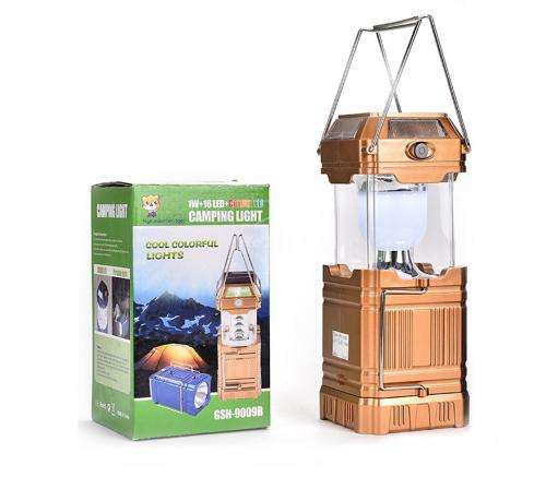 Folding 9+4+1 LED Lights Solar Rechargeable Camping Lamp with USB Port