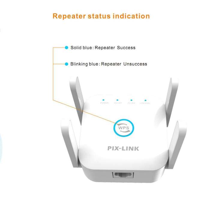 1200M Dual Frequency Wireless WiFi Signal Extension Amplifier White