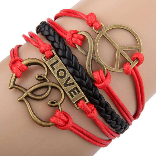 Hot Seller !!! -- European Fashion Infinity Leather Bracelet